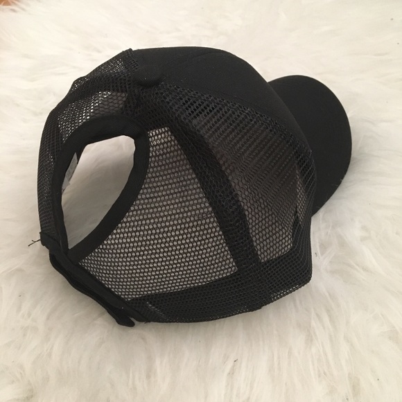 NEW Black Ponytail Hat Baseball Cap - Picture 4 of 5